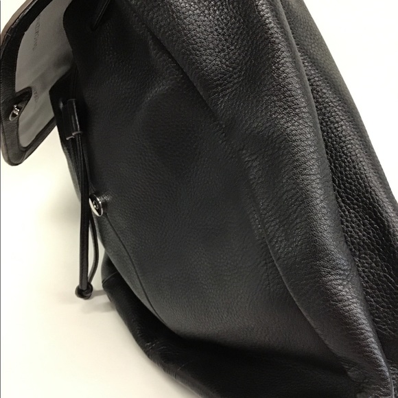 Isaac Mizrahi Black Leather Drawstring Backpack-NWOT - Picture 9 of 14